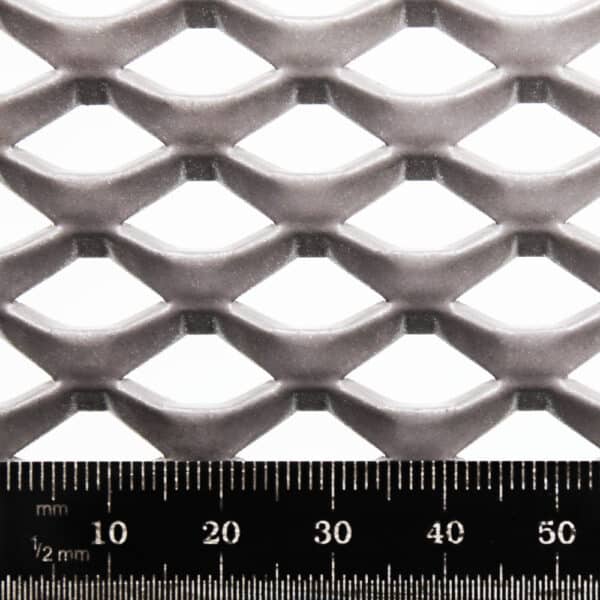 20mm x 14mm Expanded Metal - Raised - 2mm Thickness - 4mm Strand Depth - Aluminium