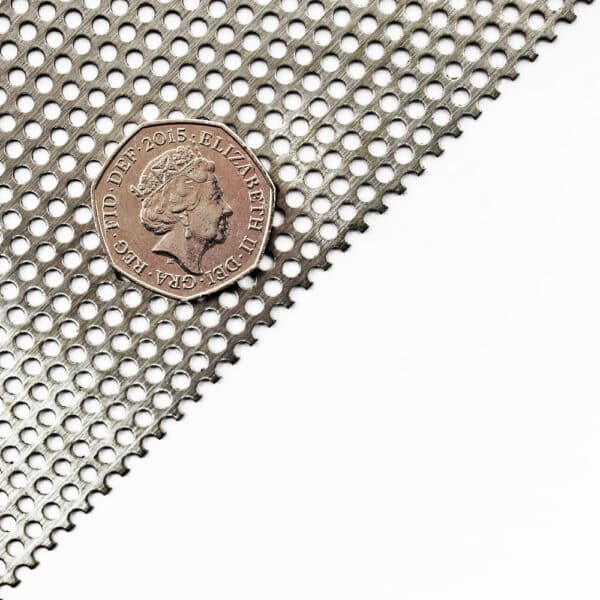 Stainless Steel 2.5mm Round Hole Perforated Mesh x 4mm Pitch x 0.6mm Thick Image