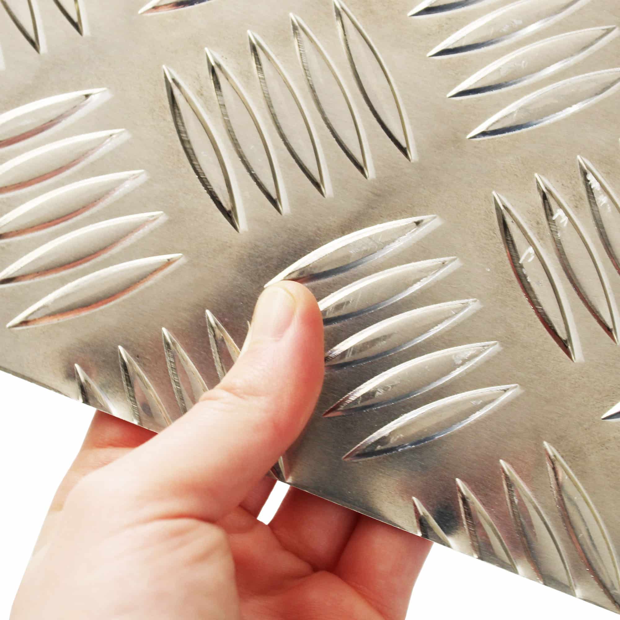 2mm Aluminium Chequer 5Bar Sheet Metal Plate Hand Image