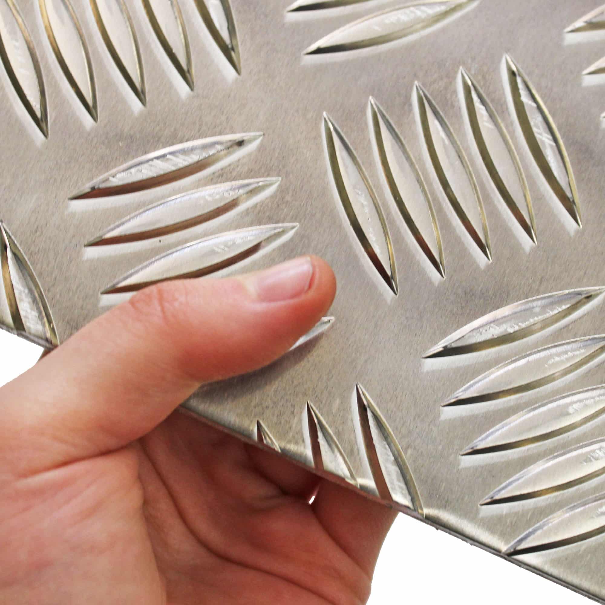3mm Aluminium Chequer 5Bar Sheet Metal Plate Hand Image