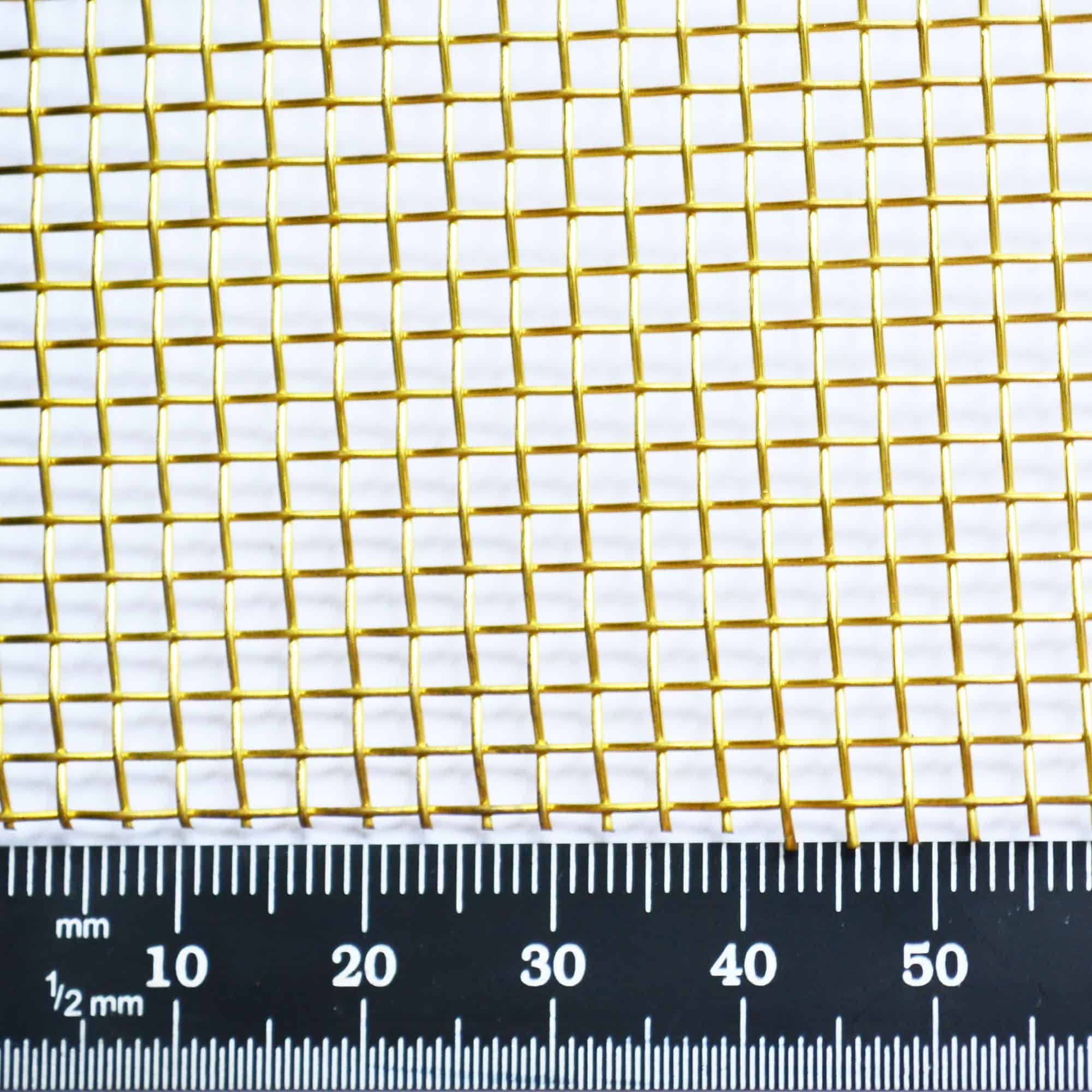 Heavy Duty Pure Brass Woven Wire Mesh (8 LPI x 0.63mm Wire = 2.55