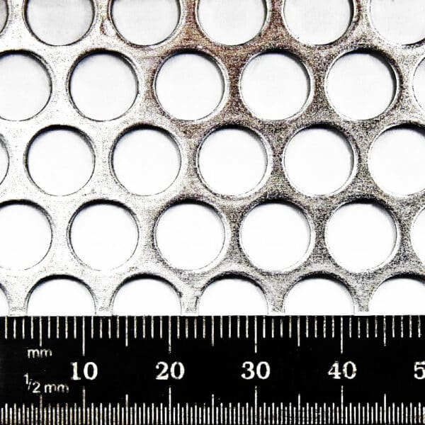 Aluminium 8mm Round Hole Perforated Mesh x 10mm Pitch x 1.5mm Thick Image