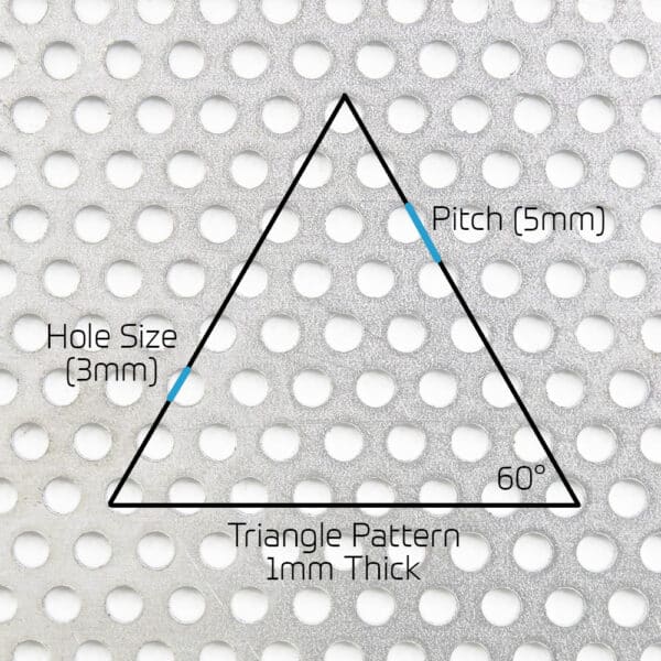 Aluminium Perforated Sheet 3mm Round Hole x 5mm Pitch x 1mm Thick Image