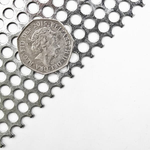 Galvanised Perforated Steel 5mm Round Hole x 7mm Pitch x 1mm Thick Image