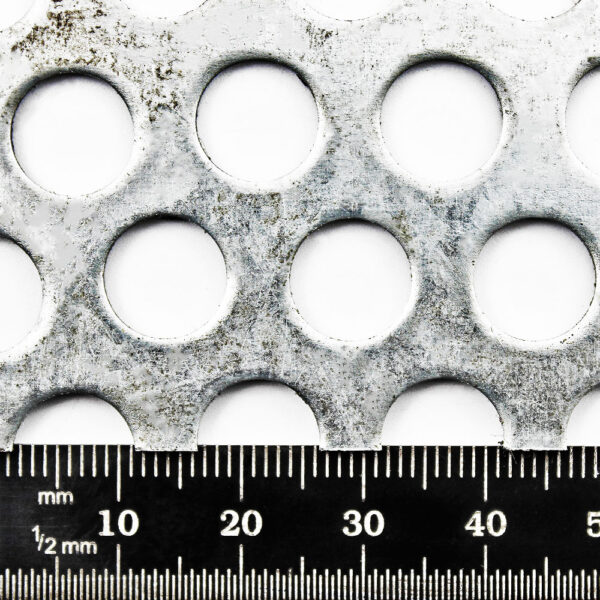 Galvanised Steel 10mm Round Hole Perforated Mesh x 15mm Pitch x 1.5mm Thick Image