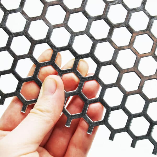 Galvanised Steel 11mm Hexagon Perforated Mesh x 14mm Pitch x 1mm Thick Image