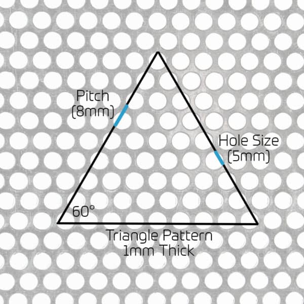 Galvanised Steel 5mm Round Hole Perforated Mesh x 8mm Pitch x 1mm Thick Image