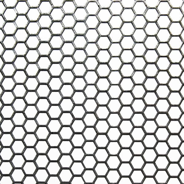 Galvanised Steel 6mm Hex Hole Perforated Mesh x 6.7mm Pitch x 1mm Thick Image