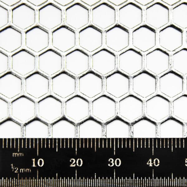 Galvanised Steel 6mm Hex Hole Perforated Mesh x 6.7mm Pitch x 1mm Thick Image