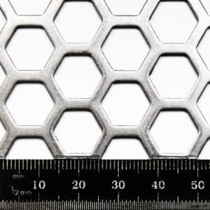 Mild Steel 11mm Hex Hole Perforated Mesh x 14mm Pitch x 1mm Thick Image