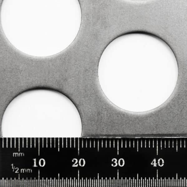 Mild Steel 20mm Round Hole Perforated Mesh x 28mm Pitch x 2mm Thick Image