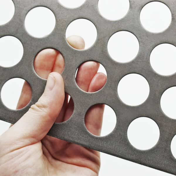 Mild Steel 20mm Round Hole Perforated Mesh x 28mm Pitch x 2mm Thick Image