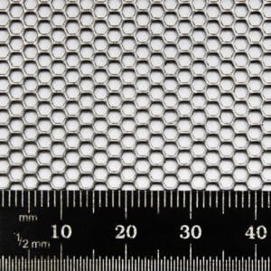 Mild Steel 2mm Hex Hole Perforated Mesh x 2.5mm Pitch x 1mm Thick Image