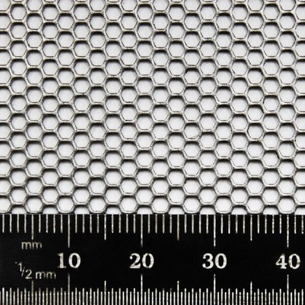 Mild Steel 2mm Hex Hole Perforated Mesh x 2.5mm Pitch x 1mm Thick Image