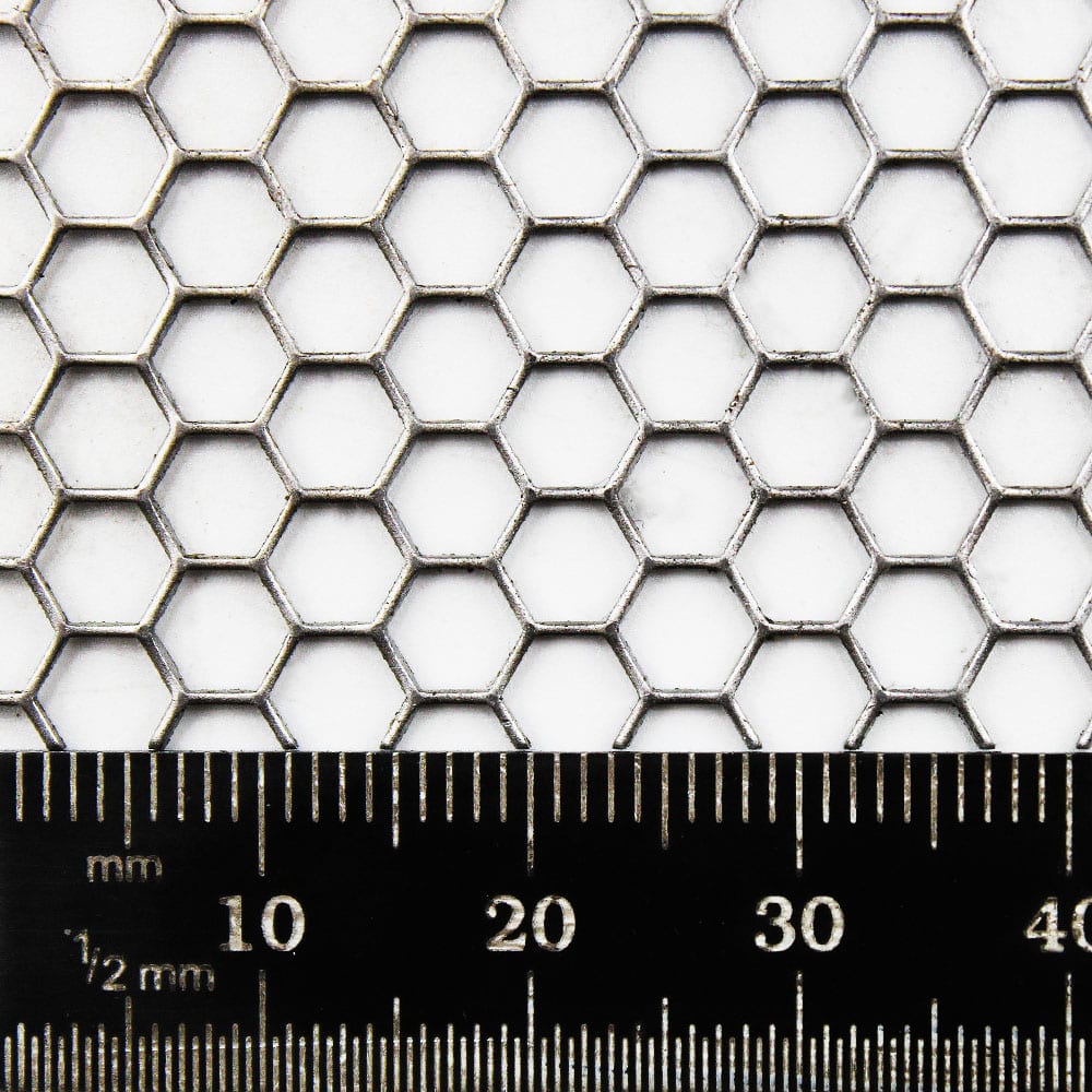 https://www.smetals.co.uk/wp-content/uploads/2023/04/Mild-Steel-4.5mm-Hex-Hole-Perforated-Mesh-x-5mm-Pitch-x-1mm-Thick-Image-3.jpg