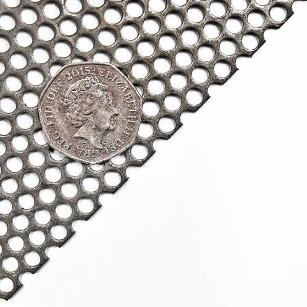 Mild Steel 4.5mm Round Perforated Mesh x 6mm Pitch x 2mm Thick Image 1