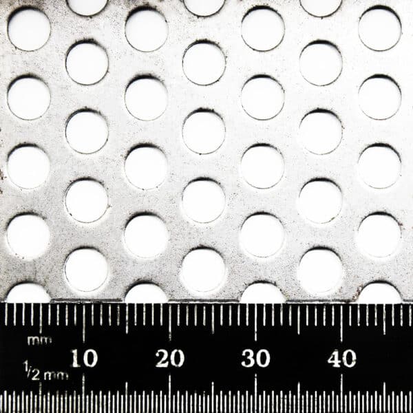 Mild Steel 5mm Round Hole Perforated Mesh x 8mm Pitch x 1mm Thick Image