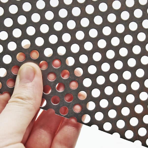 Mild Steel 5mm Round Hole Perforated Mesh x 8mm Pitch x 1mm Thick Image