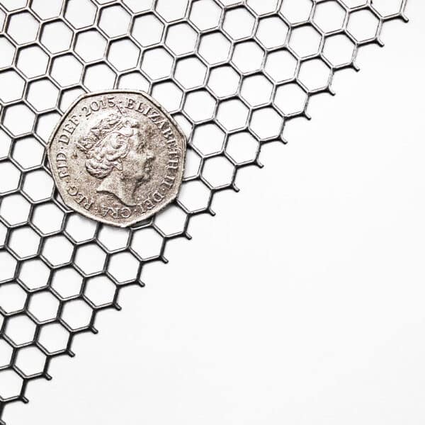 Mild Steel 6mm Hex Hole Perforated Mesh x 6.7mm Pitch x 1mm Thick Image