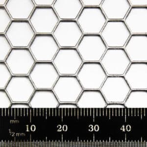 Mild Steel 8mm Hex Hole Perforated Mesh x 8.7mm Pitch x 1mm Thick Image