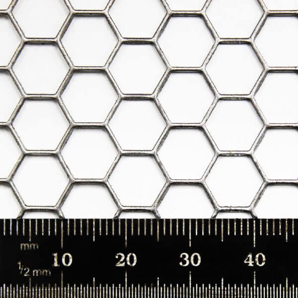 Mild Steel 8mm Hex Hole Perforated Mesh x 8.7mm Pitch x 1mm Thick Image