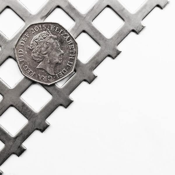 Stainless Steel 304 10mm Square Hole Perforated Mesh x 12mm Pitch x 1.5mm Thick Image