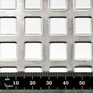 Stainless Steel 304 10mm Square Hole Perforated Mesh x 12mm Pitch x 1.5mm Thick Image