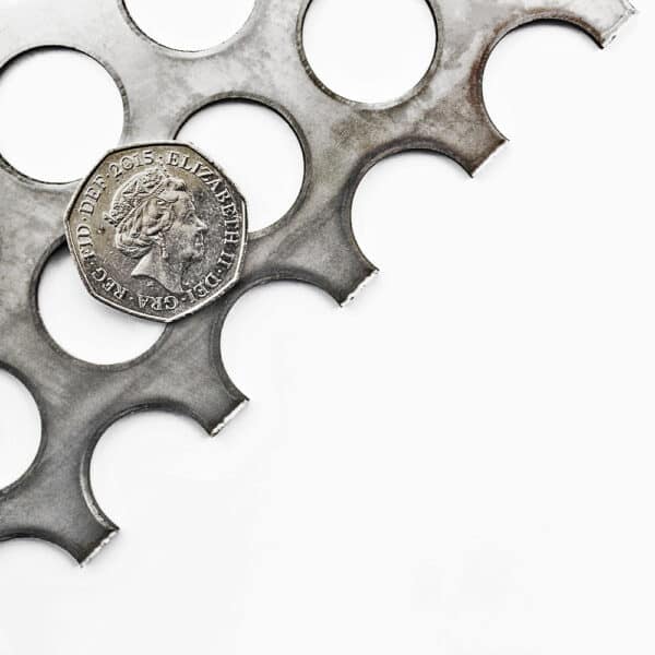 Stainless Steel 304 20mm Round Hole Perforated Mesh x 28mm Pitch x 2mm Thick Image
