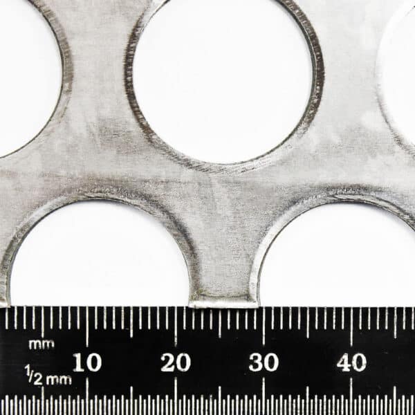 Stainless Steel 304 20mm Round Hole Perforated Mesh x 28mm Pitch x 2mm Thick Image