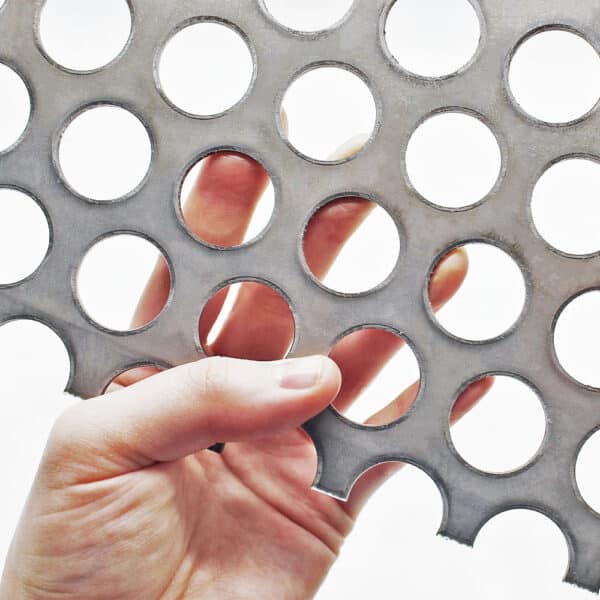 Stainless Steel 304 20mm Round Hole Perforated Mesh x 28mm Pitch x 2mm Thick Image
