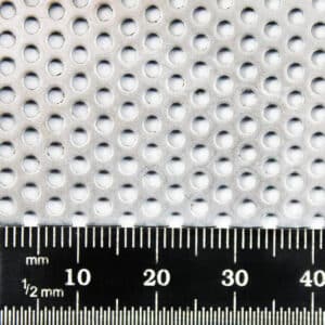 Stainless Steel 304 2mm Round Hole Perforated Mesh x 3mm Pitch x 1mm Thick Image