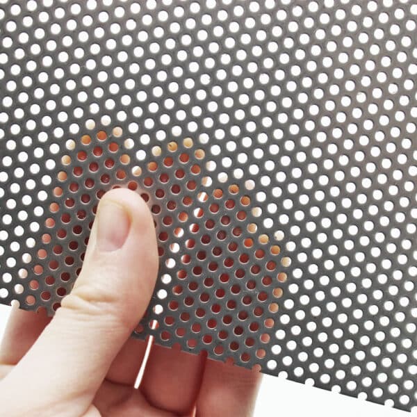 Stainless Steel 304 2mm Round Hole Perforated Mesh x 3mm Pitch x 1mm Thick Image