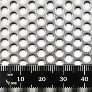 Stainless Steel 304 3mm Round Hole Perforated Mesh x 4.5mm Pitch x 1.2mm Thick Image