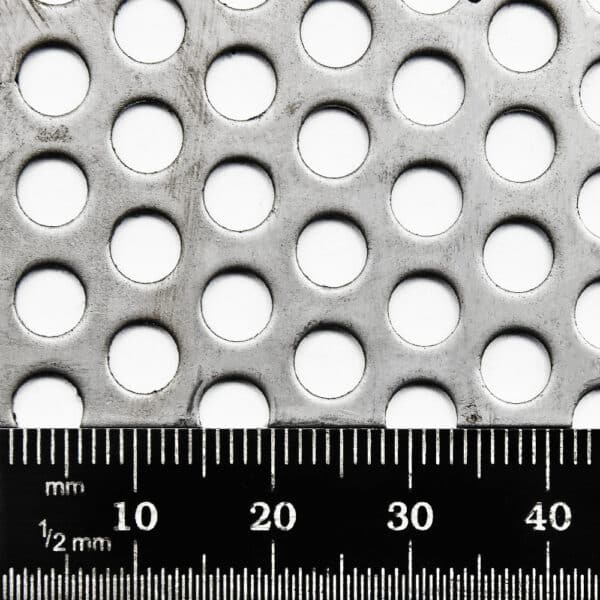 Stainless Steel 304 5mm Round Hole Perforated Mesh x 8mm Pitch x 1mm Thick Image