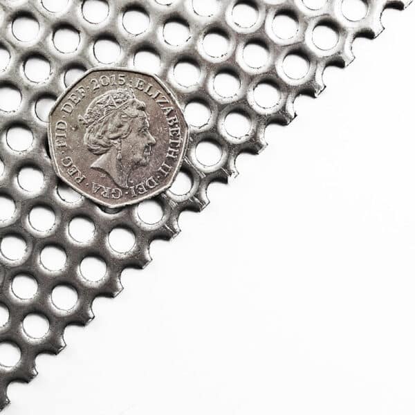 Stainless Steel 304 5mm Round Hole Perforated Mesh x 8mm Pitch x 2mm Thick Image