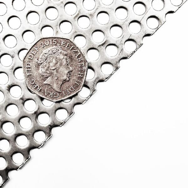 Stainless Steel 5mm Round Perforated Mesh x 7mm Pitch x 1mm Thick Image