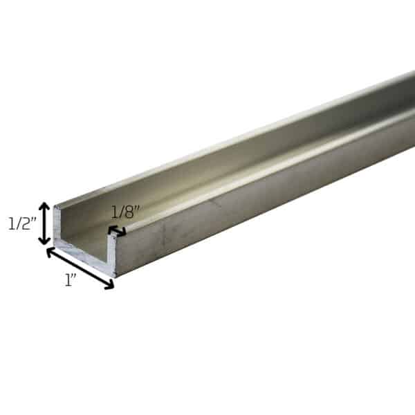 Aluminium 1 Inch x 1-2 Inch x 1-8 Thick U Channel Image