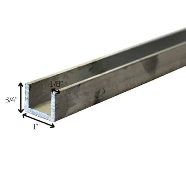 Aluminium 1 Inch x 3-4 Inch x 1-8 Thick U Channel Image