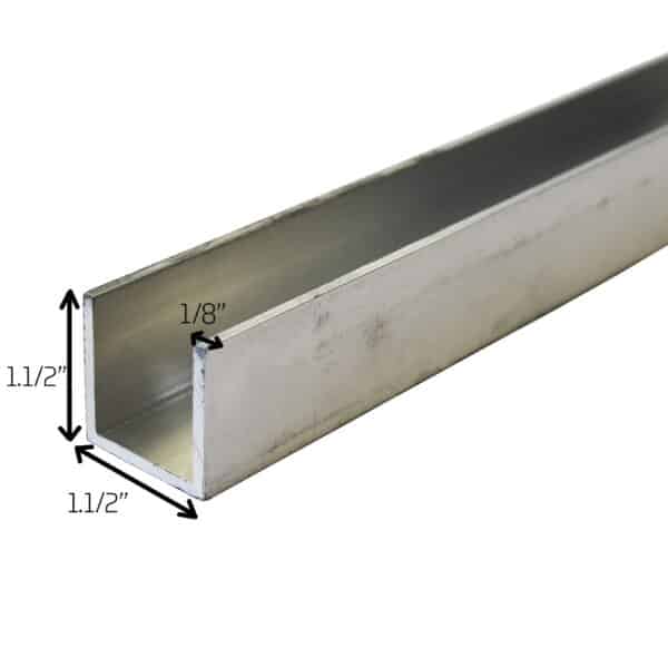 Aluminium 1.1-2 Inch x 1.1-2 Inch x 1-8 Thick U Channel Image