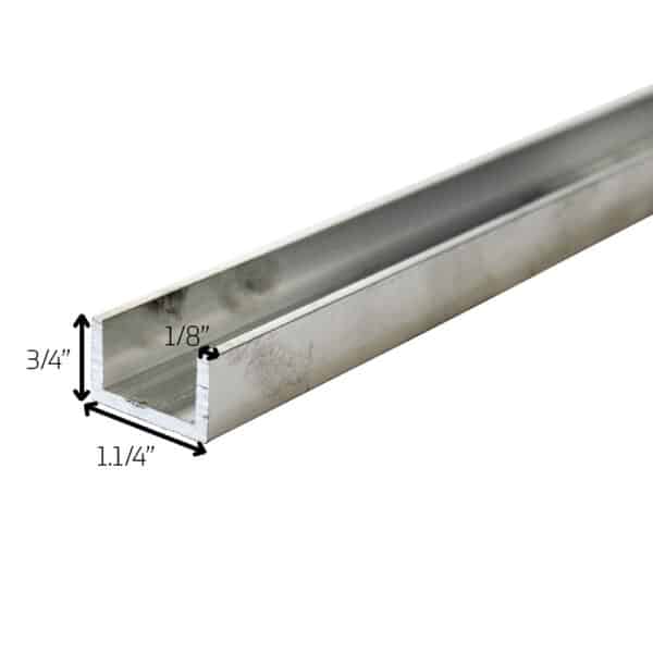 Aluminium 1.1-4 Inch x 3-4 Inch x 1-8 Thick U Channel Image