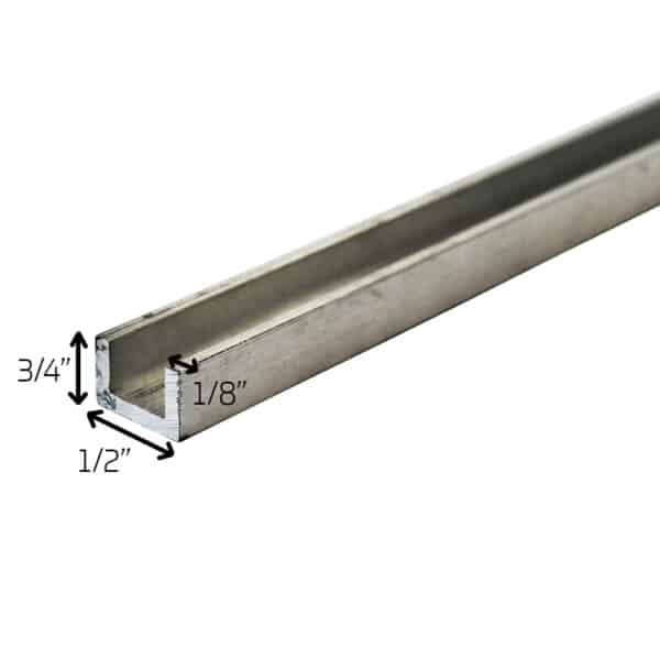 Aluminium 3-4 Inch x 1-2 Inch x 1-8 Thick U Channel Image